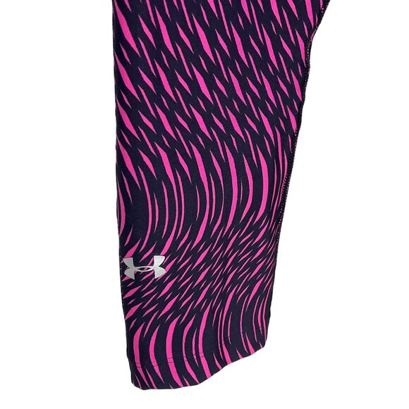 Under Armour XS Pink Black Compression Crop Leggings - Picture 4 of 10